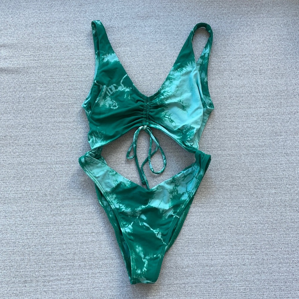 frankies bikinis cute aqua one piece swimsuit